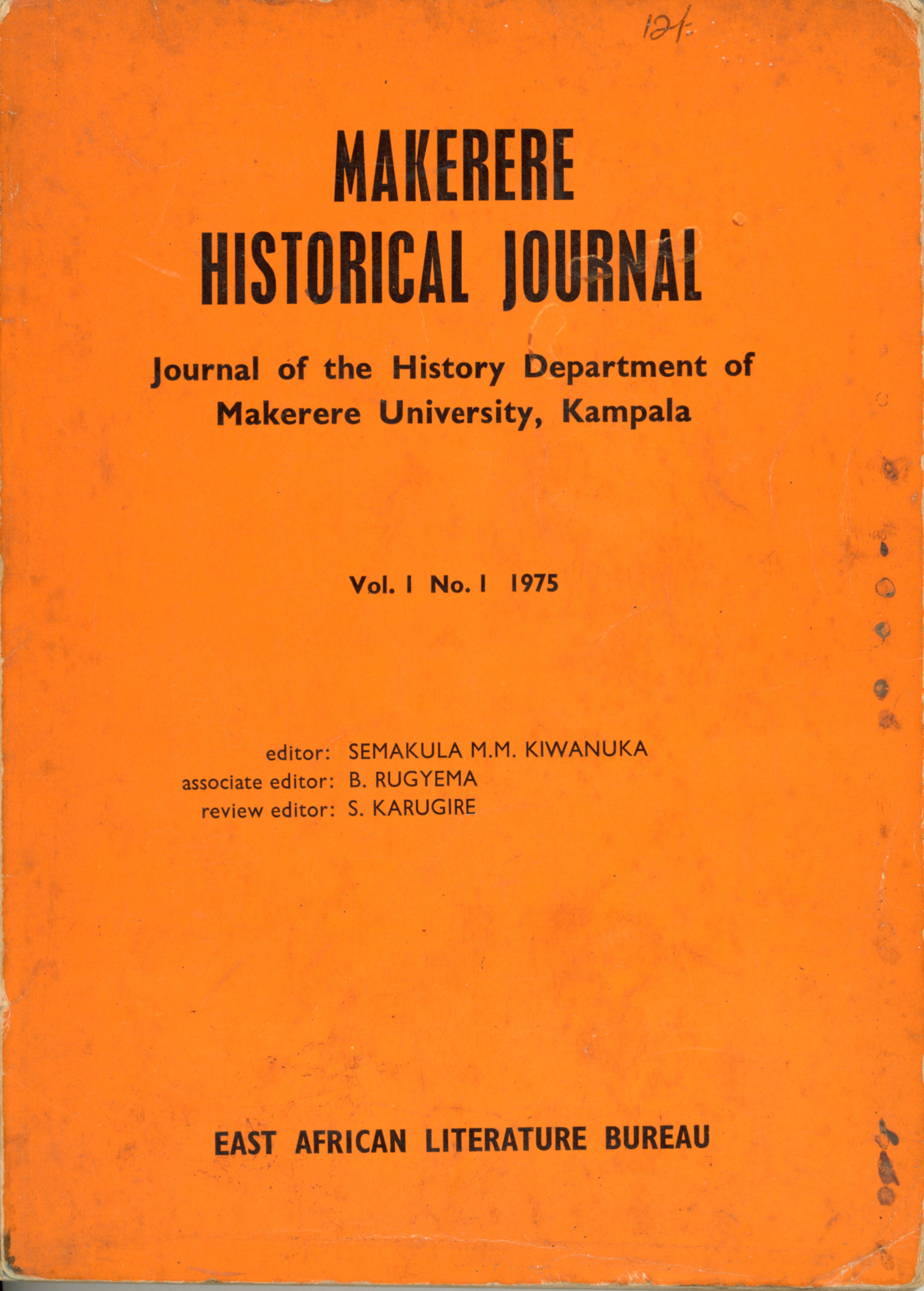 Cover page of the issue Vol. 1 No. 1 (1975)
