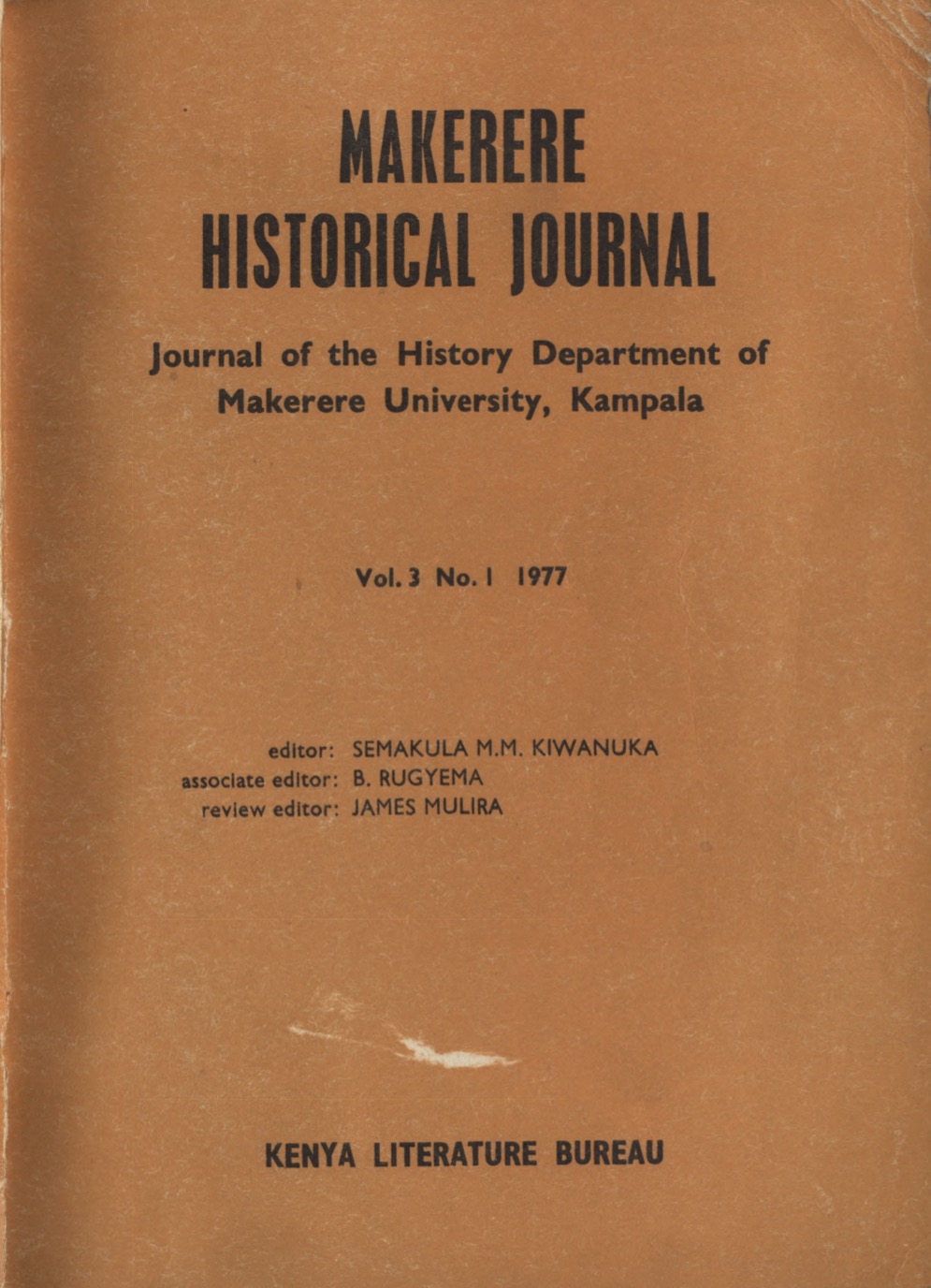 Cover page of the issue Vol. 3 No. 1 (1977)